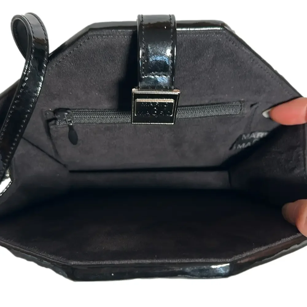 MARIO MaGRO BEVERLY HILLS designer Patent leather handbag with glitter very rare